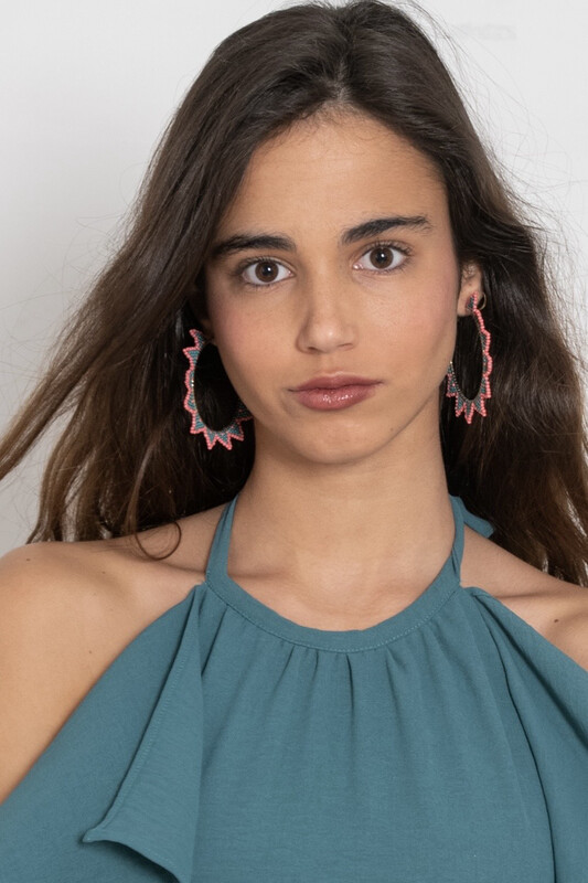 Pendientes aro picos colores