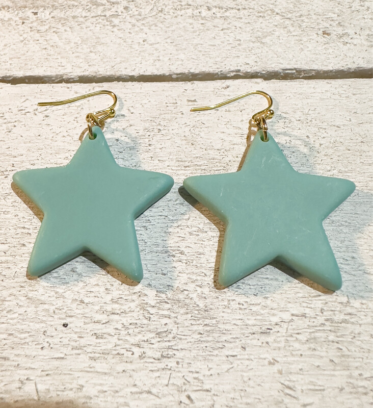 Pendientes estrella resina verdes