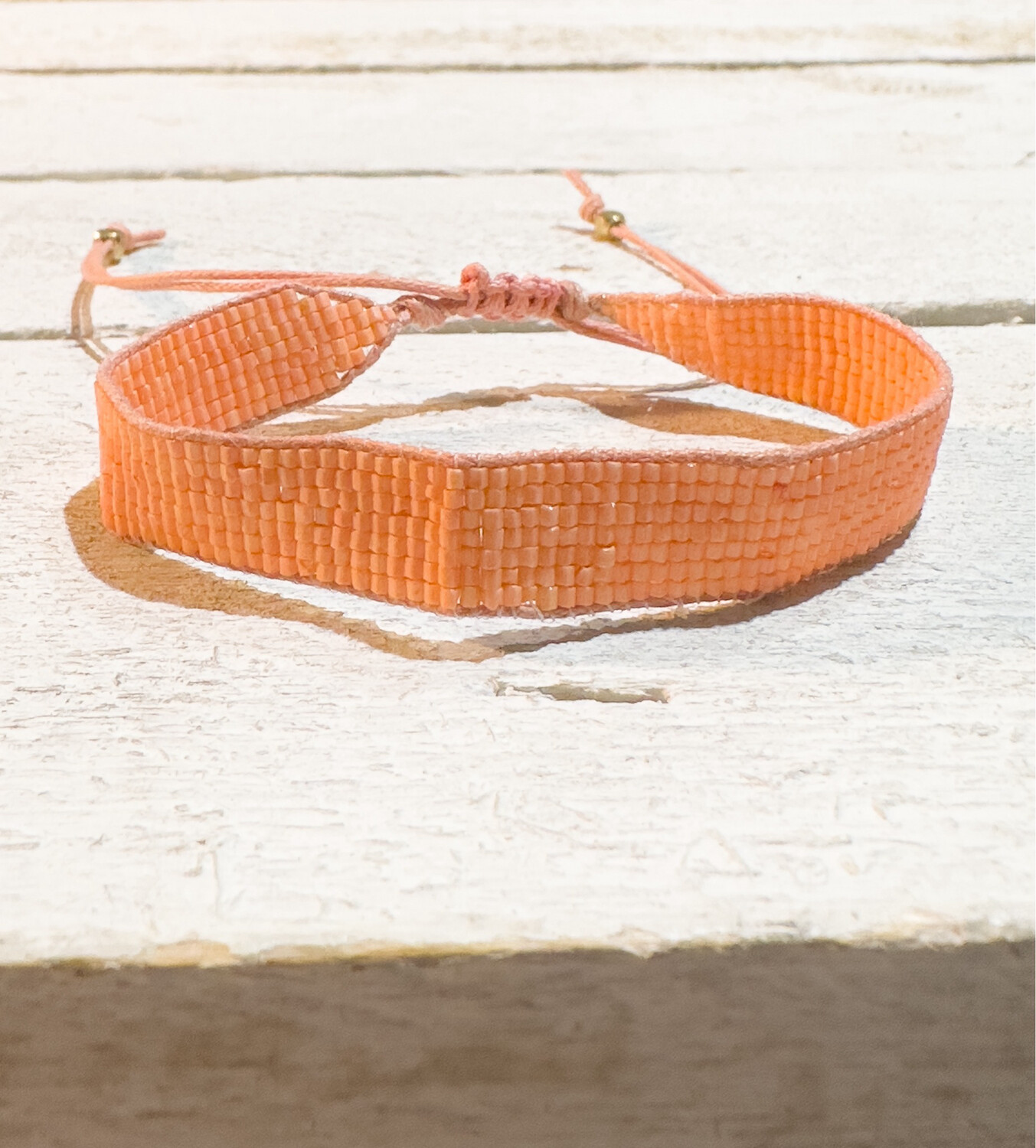 Pulsera miyuki cristales salmón 1cm