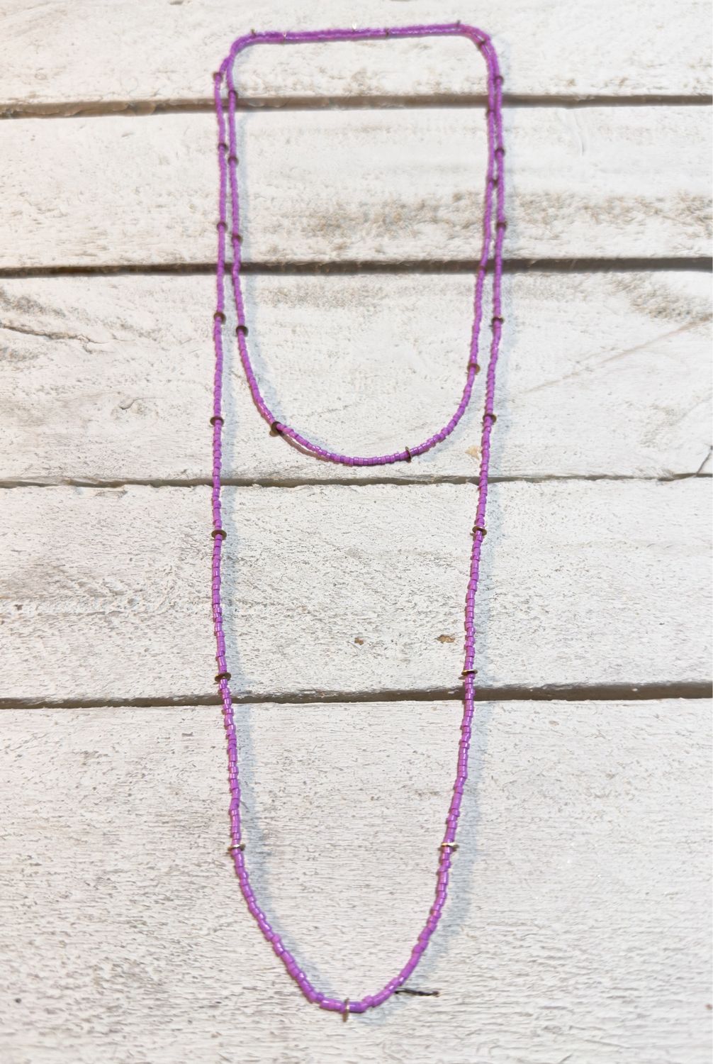 Collar largo discos buganvilla