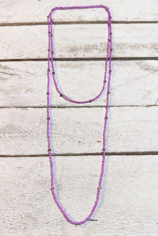 Collar largo discos buganvilla