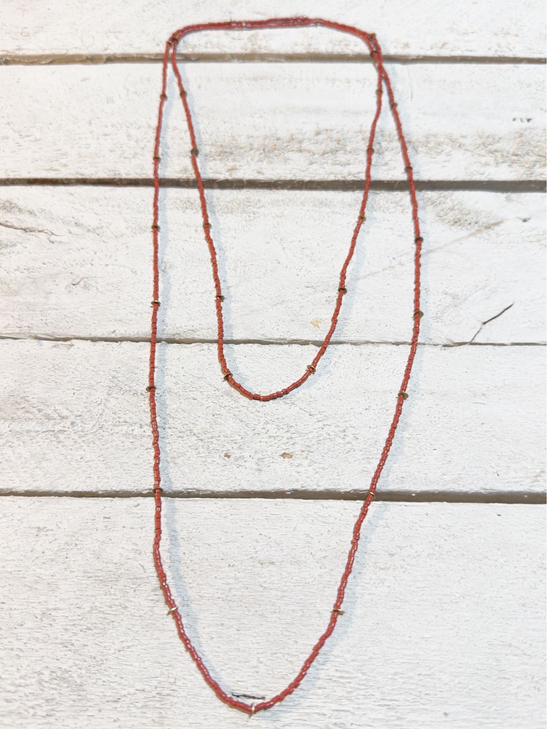 Collar largo discos teja