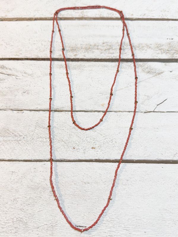 Collar largo discos teja