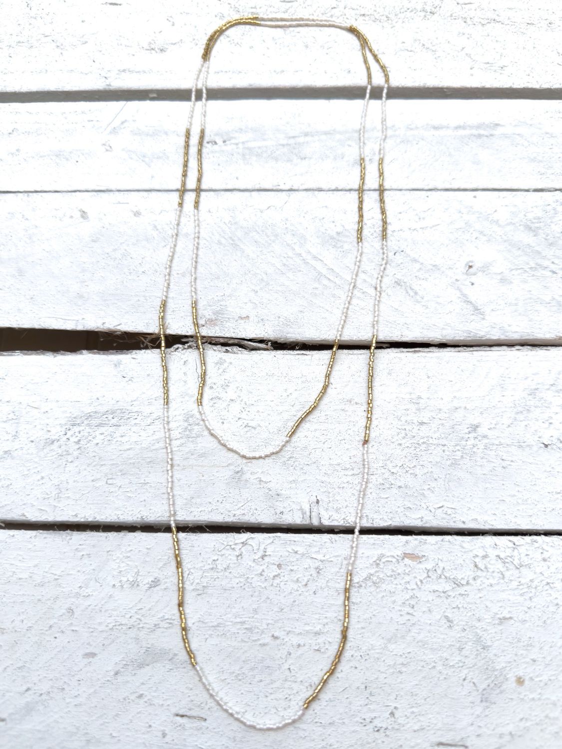 Collar miyuki mini franjas extra largo natural