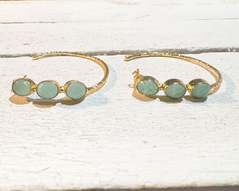 Pendientes aros piedras agua