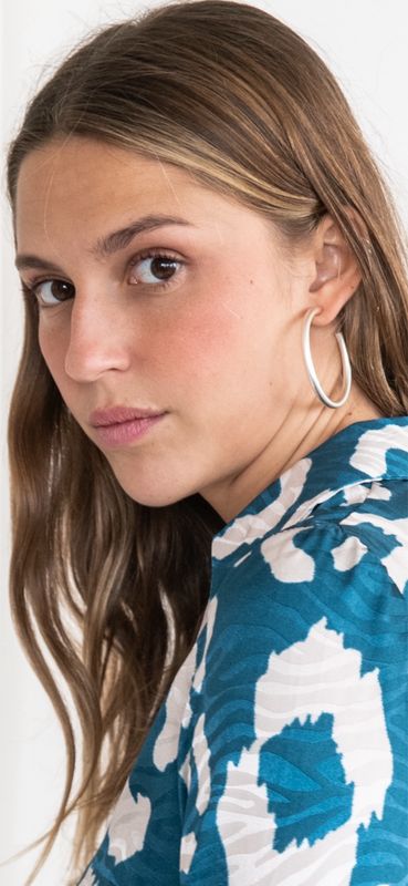 Pendientes aro plateado mate 5cm