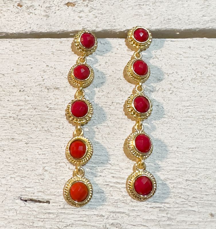 Pendientes guirnalda roja