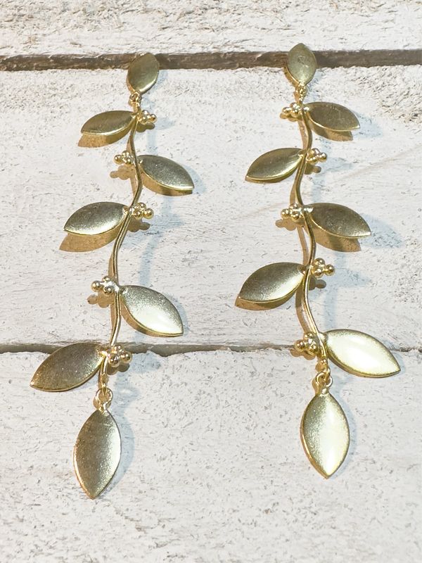 Pendientes rama hojas XL