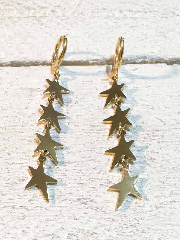 Pendientes arito cascada estrellas