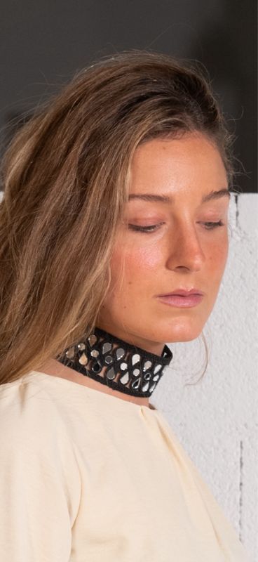 Choker negro cristales