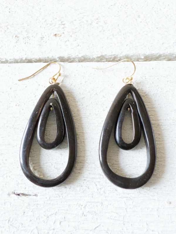Pendientes gota doble negros