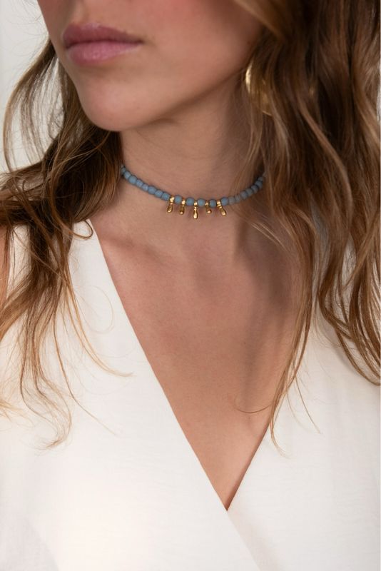 Gargantilla gris barras