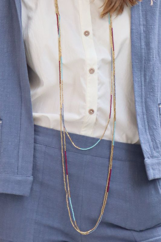 Collar miyuki mini rayas extra largo