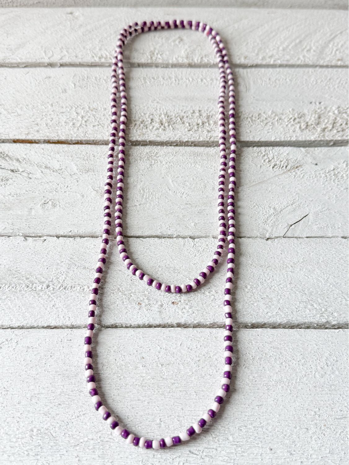 Collar extra largo bicolor rosa/berenjena