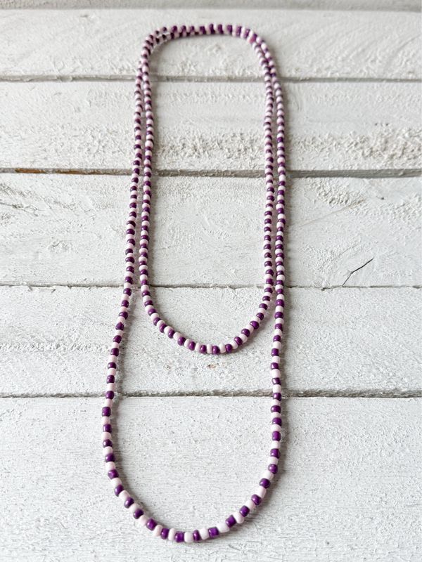 Collar extra largo bicolor rosa/berenjena