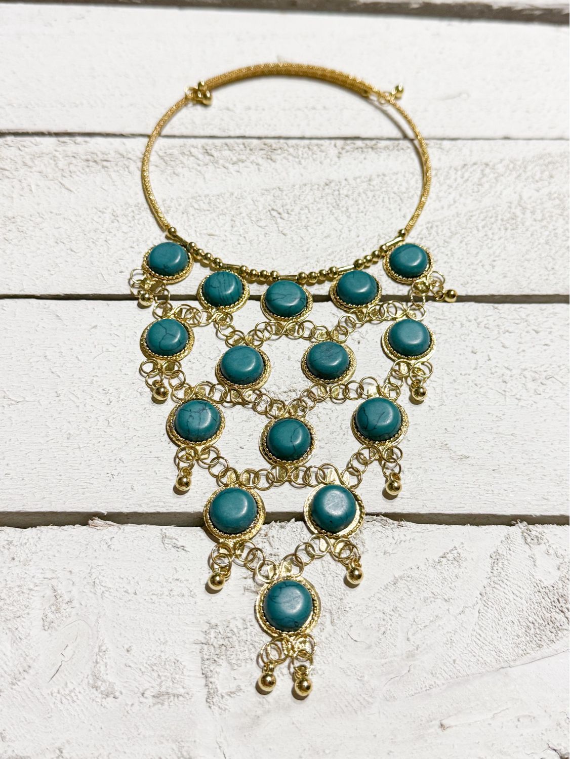 Gargantilla malla turquesa