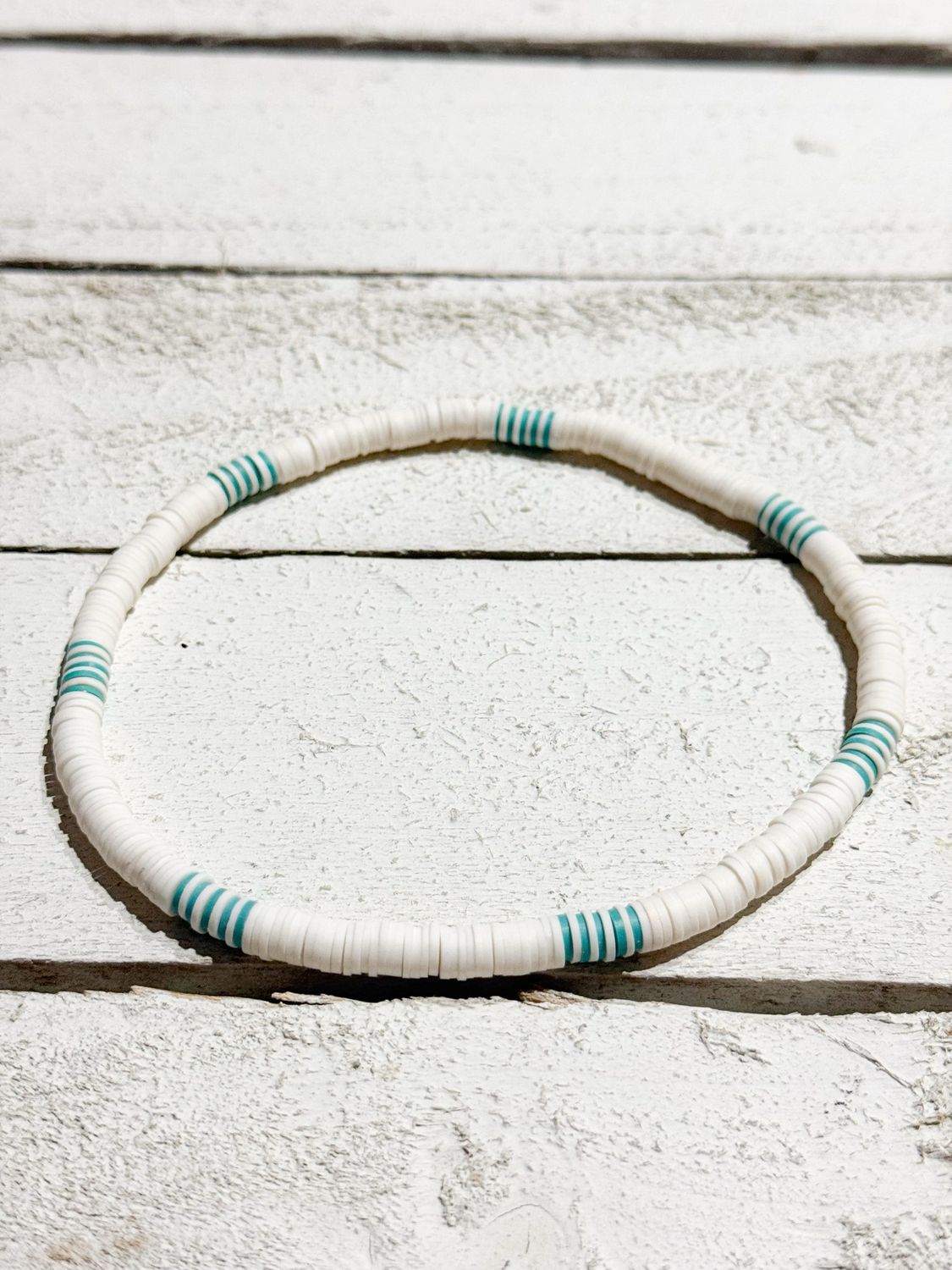 Gargantilla surf rayas natural/turquesa