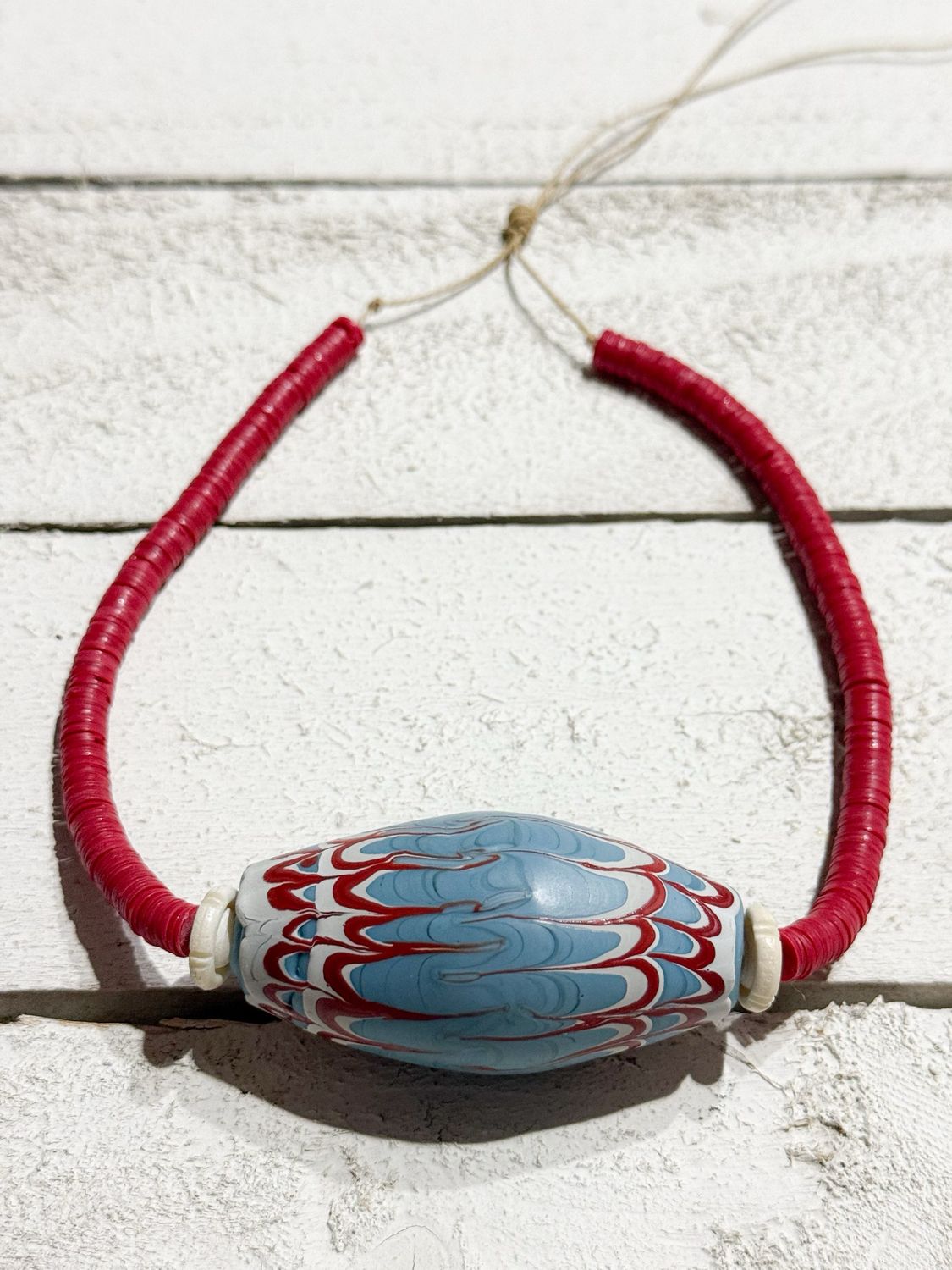 Gargantilla tribal azul pieza XL