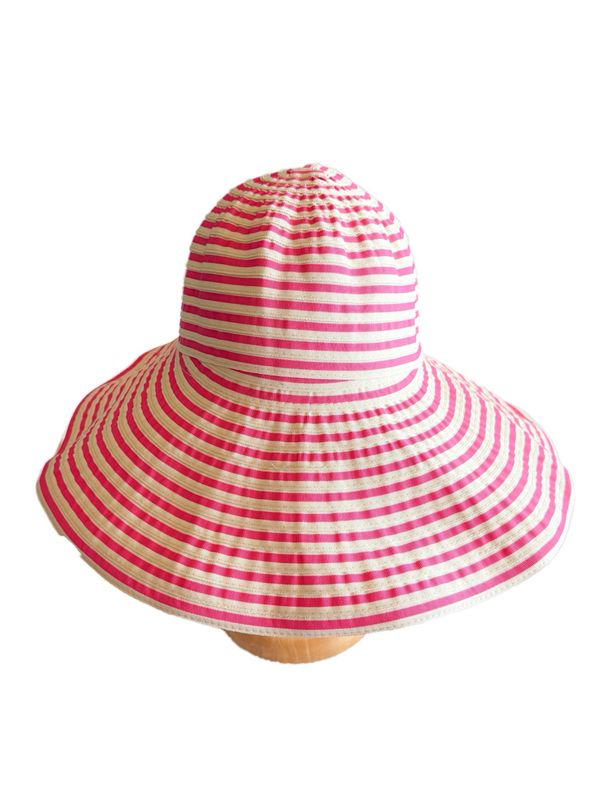 Sombrero rayas fresa