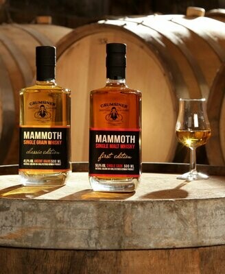 Mammoth Single Malt Whisky "5 Jahre Weißeiche, Bourbon, Sherry-Fässer" I 57,8 % vol. I 0,5 l I Grumsiner Brennerei