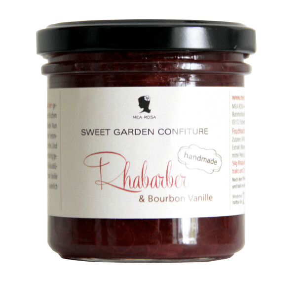 Sweet Garden Confiture "Rhabarber & Bourbon Vanille" I 180 g I Mea Rosa