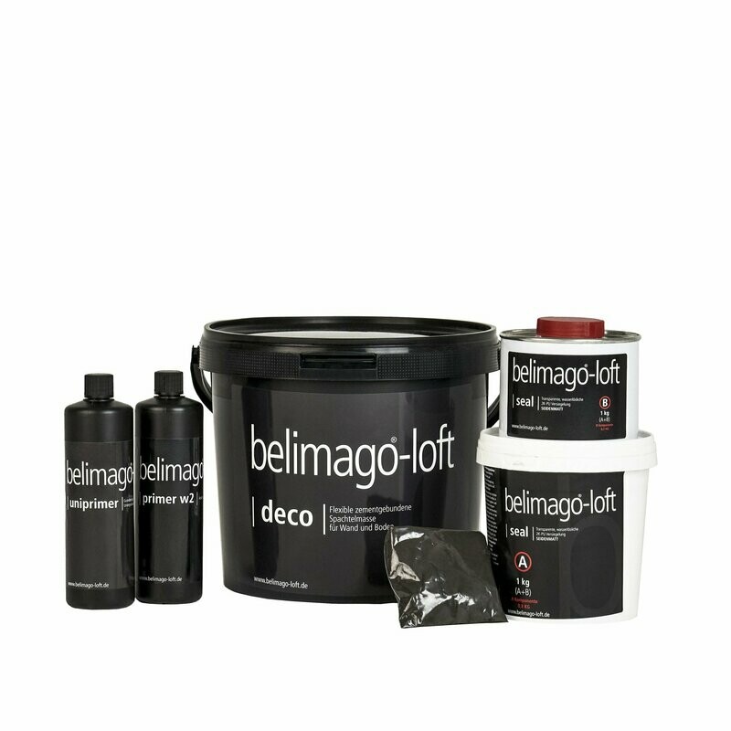 Testpaket für ca. 2 qm Wand- und Bodenfläche belimago-loft Testpaket für ca. 2 qm Wand- und Bodenfläche belimago-loft