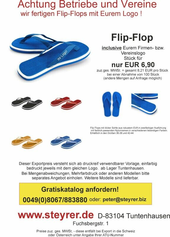 Flip-Flop bedruckt 100er Paket Flip-Flop bedruckt 100er Paket