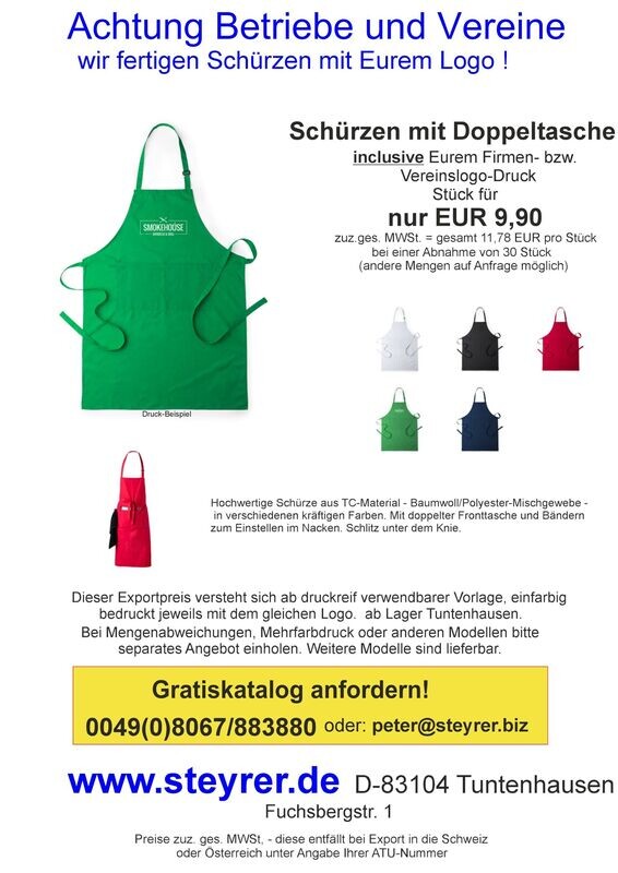 Schürze bedruckt 30er Paket Schürze bedruckt 30er Paket