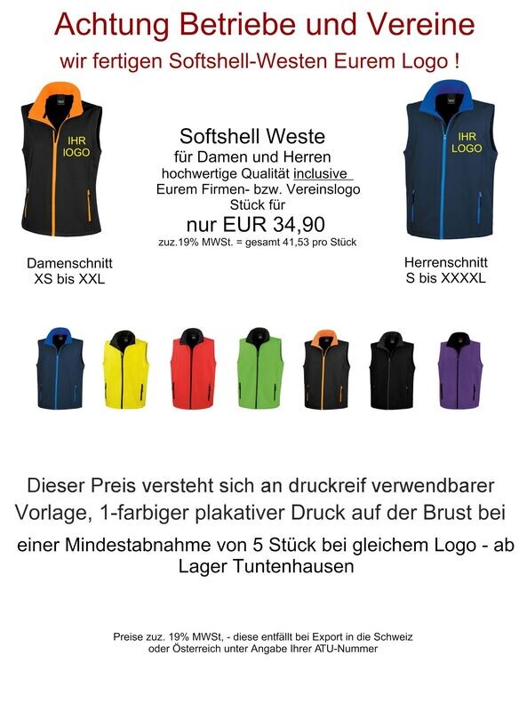 Damen Softshell-Weste 5er Paket Damen Softshell-Weste 5er Paket