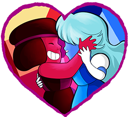 Ruby&Sapphire Heart Charm