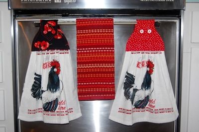 2 beautiful *Chicken eggs* tie kitchen towels and one hand kitchen towel