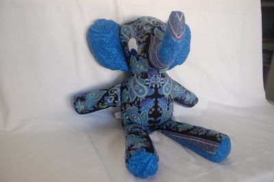 stuffed Elephant - blue gypsy - kids toy for every age