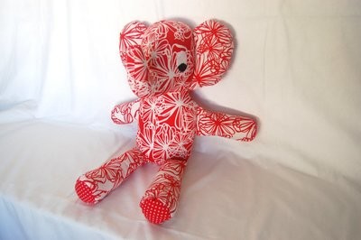stuffed Elephant - white/red dream - kids toy for every age