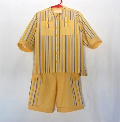 Handcrafted - Yellow & Stripe SUIT for Boys 2 (two) YEARS