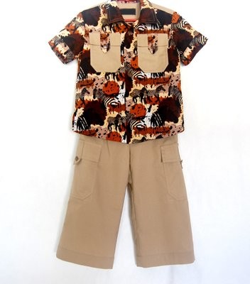 HANDCRAFTED - SAFARI SUIT FOR BOYS 4 (FOUR) YEARS