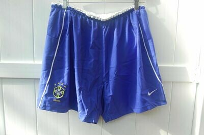 New Nike Brazil Youth Home World Soccer Replica Shorts - Blue