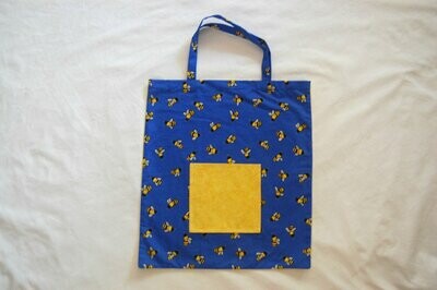 Handcrafted - Environmentally friendly Reusable 100% Cotton SHOPPING BAG (GROCERIES) "BEES"