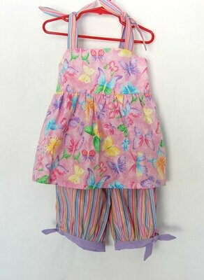 Handcrafted Butterfly Top & 2 colorful Pants - for Girls 3 (three) YEARS