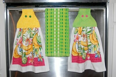2 beautiful *Banana* tie kitchen towels and one hand kitchen towel