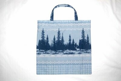 Handcrafted - Environmentally friendly Reusable 100% Cotton SHOPPING BAG (GROCERIES) "FOREST"