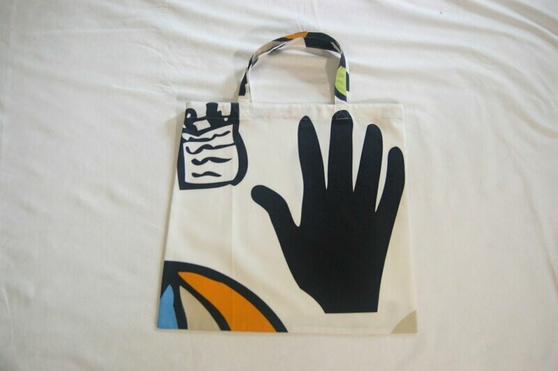 Handcrafted - Environmentally friendly Reusable 100% Cotton SHOPPING BAG (GROCERIES) "Art Deco"