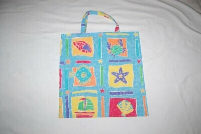 Handcrafted - Environmentally friendly Reusable 100% Cotton SHOPPING BAG (GROCERIES) "CHILD PATCHWORK"