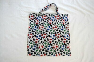 Handcrafted - Environmentally friendly Reusable 100% Cotton SHOPPING BAG (GROCERIES) "SOCCER"