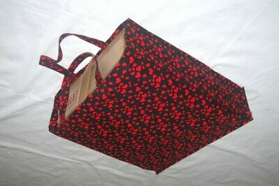 Handcrafted - Environmentally friendly Reusable 100% Cotton BIG SHOPPING BAG (GROCERIES) "follow my heart"