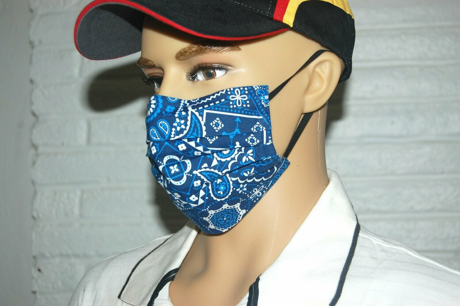 Handcrafted - Environmentally friendly Reusable 100% Cotton Face Mask "BLUE ART"