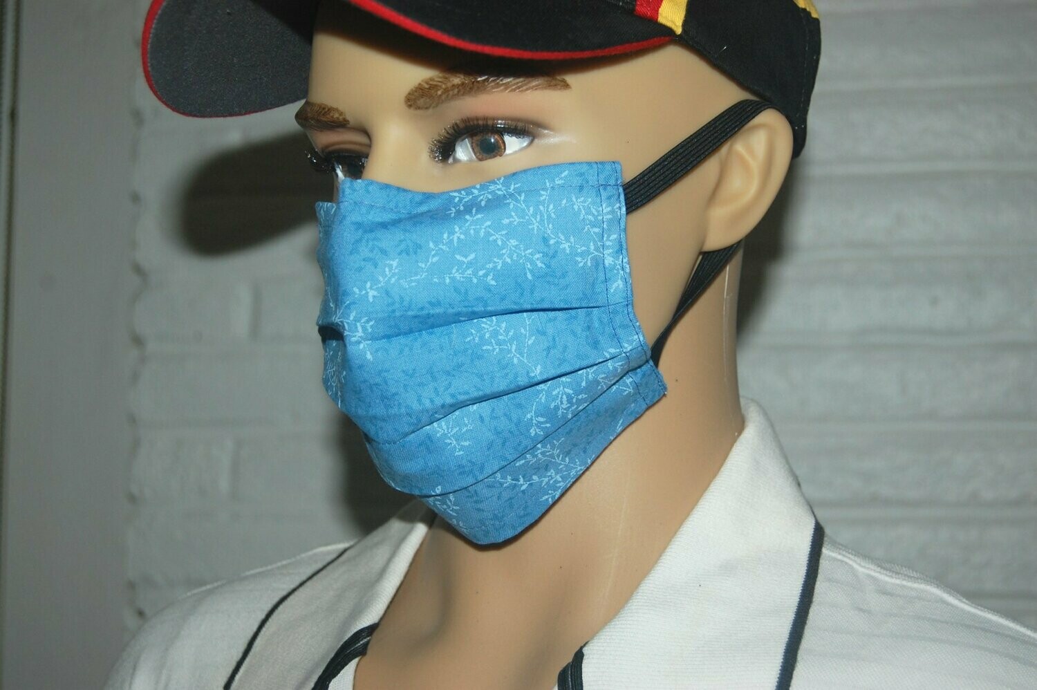 Handcrafted - Environmentally friendly Reusable 100% Cotton Face Mask in "light BLUE"