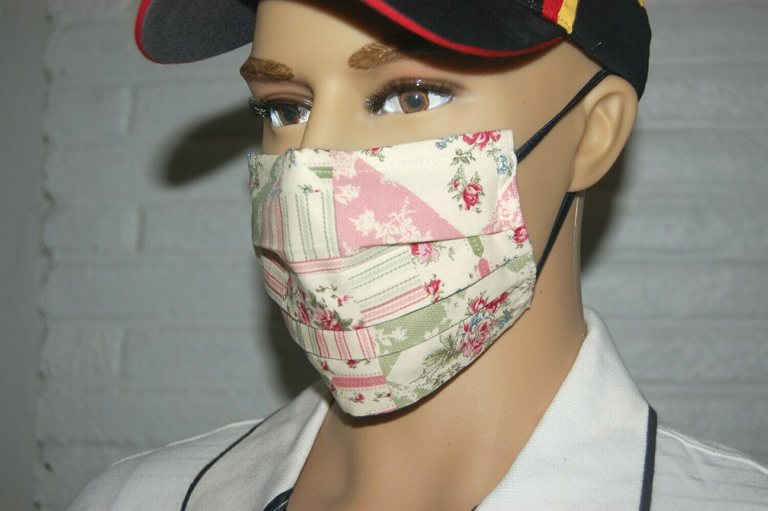 3 Layer Handcrafted - Environmentally friendly Reusable 100% Cotton Face Mask  in   "ROSES"
