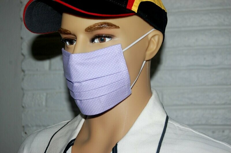 3 Layer Handcrafted - Environmentally friendly Reusable 100% Cotton Face Mask   "PURPLE"