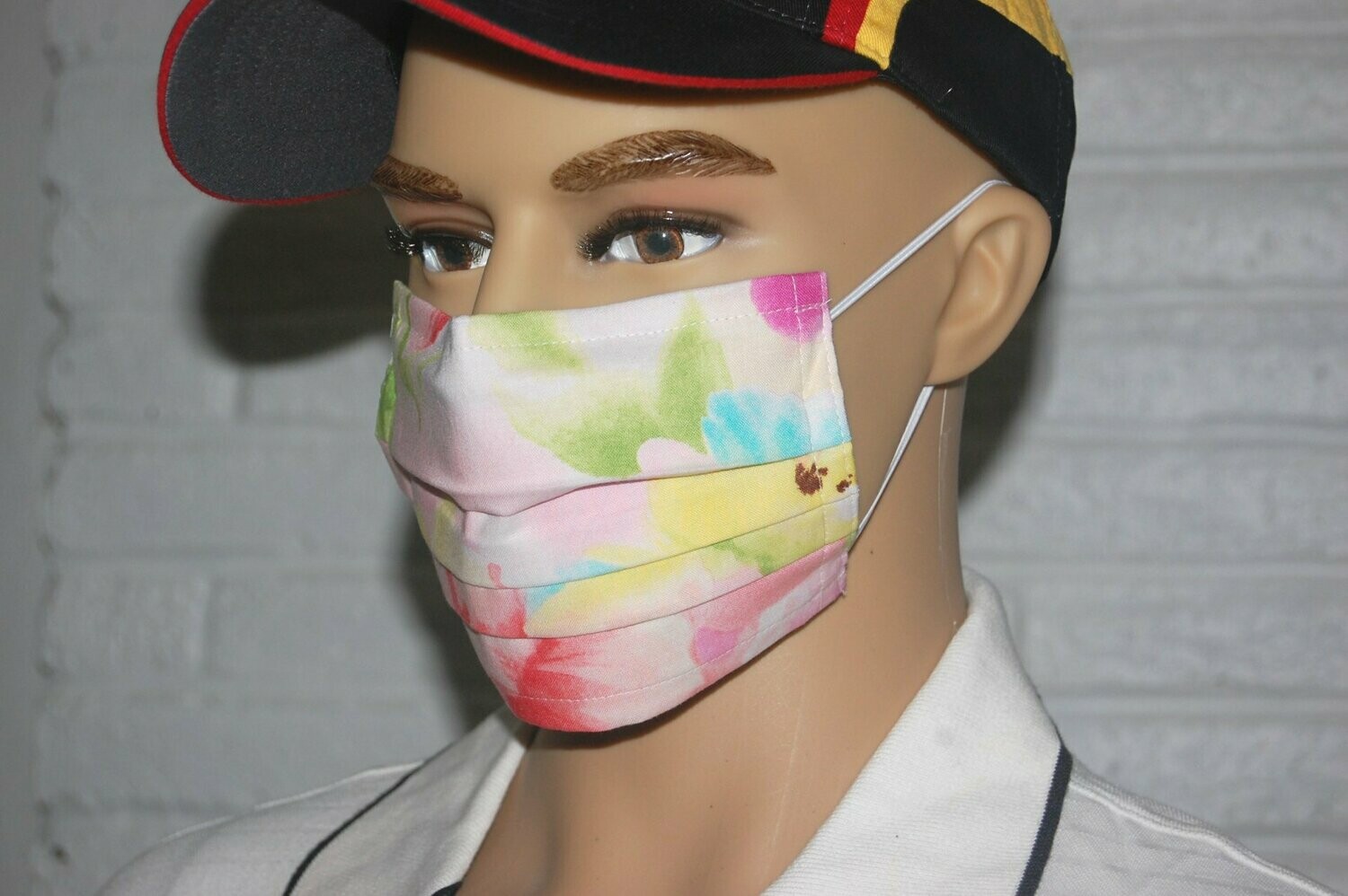 3 Layer Handcrafted - Environmentally friendly Reusable 100% Cotton Face Mask   "NEW Flowers"
