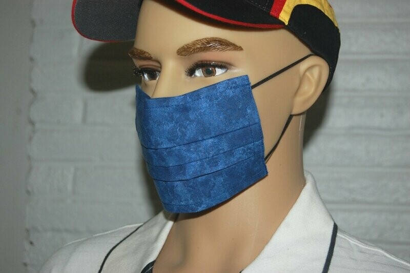 3 Layer Handcrafted - Environmentally friendly Reusable 100% Cotton Face Mask  "BLUE mix"